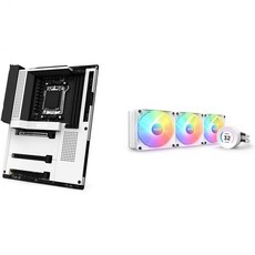 NZXT N7 B650E AMD B650 마더보드 및 크라켄 엘리트 360mm RGB AIO CPU 액체 냉각기 번들 화이트
