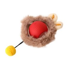인터랙티브 고양이 롤링 볼 슈퍼 드라이브 새 처핑 모션 활성화, 1개, 4.Red Plush ball