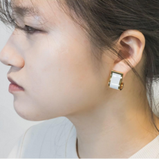 순금사각귀걸이