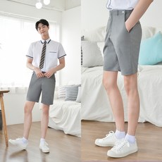 교복반바지연그레이