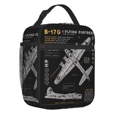 스텐도시락 17 플라이 요새 스핏파이어 단열 도시락 가방 전투기 비행기 WW2 전쟁 파일럿 항공기 휴대용 쿨러 보온, 1개, 18