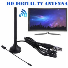 범용 실내 HD 디지털 듀얼 DTA-180 TV 공중 미니 안테나 휴대용 마그네틱 베이스, White, 01 White