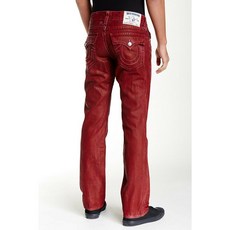 [해외]남자명품트루릴리젼청바지 NWT TRUE RELIGION JEANS 268 RED STRAIGHT FLAP MENS JEANS IN COALWOOD SZ 33