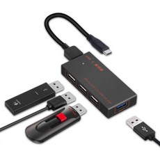 썬더볼트 4 독 USB C 허브 포트 4개 Type 어댑터3개의 2.0 포트와 1개의 3.0 Iron Data Hub 어댑터 Mac OS Windows 7/8/10 Google C, 썬더볼트 4 독 USB C 허브 포트 4개 Type 어