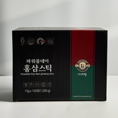 [아리항] 파워풀데이 홍삼스틱 15g X 100포 (6년근) / HACCP 인증제품 실속형 부모님 선물 추천, 파워풀데이 홍삼스틱 1box(100포), 1개 - 인삼추출물