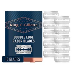 King C. 질레트 양면 안전 면도날 10개 스테인리스 스틸 플래티넘 코팅 377346, 10ct Blade Refills