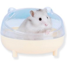 Meow Woof 햄스터 목욕모래 파우더 모래 목욕 용기 대형 샌드박스 화장실 저빌 욕실 케이지 액세서리용 작은 친칠라 먼지 욕조 상자 6.5인치 노란색 Q1621832, Yellow, 1개