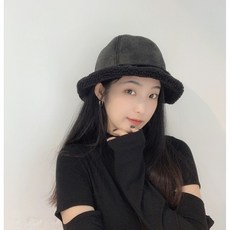 햇님 따뜻한 스웨이드 리버서블 겨울 버킷햇 벙거지 여자 fw20053