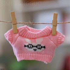 햄스터옷 귀여운 동물잠옷 다람쥐 기니피그 기니피그옷, 21.핑크스웨터안경토끼무늬폭10x높이8cm, 1개