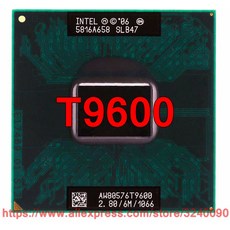 인텔 코어 2 듀오 T9600 CPU 6 M 캐시 2.80 GHz 1066 FSB GM45 노트북 프로세서용 정품, 한개옵션0