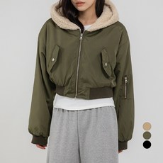 라라콩 여성용 포근 뽀글이 크롭 항공 점퍼