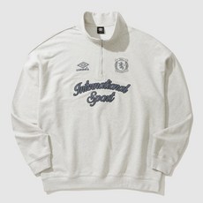 [국내백화점판/AS가능] UMBRO 엄브로 UK 헤리티지 하프집업 맨투맨 긴팔 (오트밀)