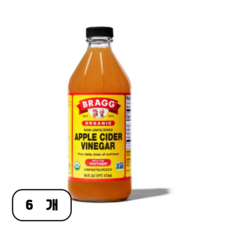 천연 100% 유기농 오가닉 사과식초, 473ml, 6개