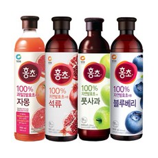 청정원 홍초 900ml 자몽 + 석류 + 풋사과 + 블루베리 각 1개씩 총 4개