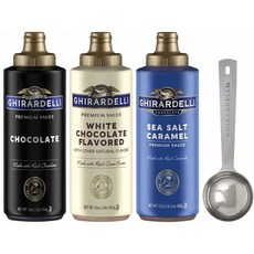 Ghirardelli Chocolate White Chocolate Sea Salt Caramel 기라델리 초콜릿&화이트초콜릿&씨솔트카라멜소스+계량스푼세트 49oz(1.39kg), 1개