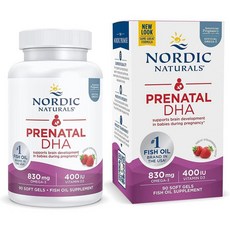 노르딕내추럴스 프레나탈 DHA 오메가3 830mg 비타민D3 400IU 소프트젤 Nordic Naturals Prenatal DHA, 90정, 1개