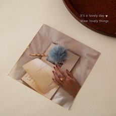 셀굿즈 밍크 일자 캔디 색깔 방울 앞머리 클립 겨울 가을 모조모피 머리핀 베이스 악세사리 여성
