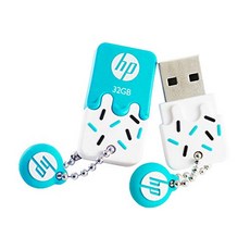 HP USB 메모리 32GB USB 2.0 블루 아이스크림 고무 내충격 방적 방진 플래시 드라이브 v178b HPFD178B-32