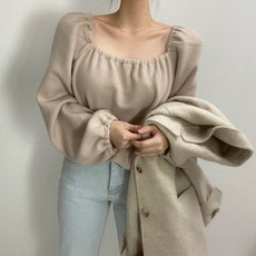 슈잼마켓 / 뽀송 도톰 스퀘어넥 니트