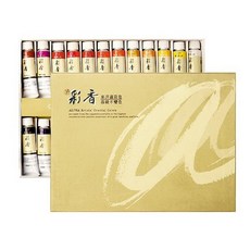 [AIH_1375218] 알파 채향 동양화물감 15ml 24색 수묵화 수묵물감 알파한국화물감 민화 한국화