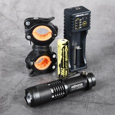 몬스터라이트 포켓 ML2200PK LED 줌 후레쉬라이트 1200루멘, 1세트, 오렌지거치대+베이직세트