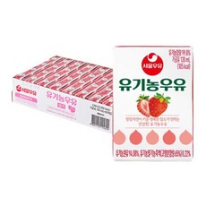 서울우유 유기농우유 딸기 120ml x 32개 하늘담아