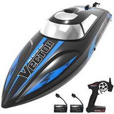VOLANTEXRC RC 보트 원격 제어 보트 (수영장 및 호 수용) 20MPH 고속 장난감 보트 어린이 및 성인용 소, Black_One Size, Black_One Size, Black