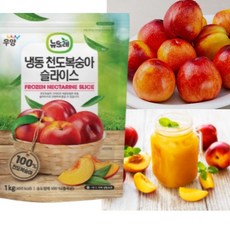 맛과 향 천도 복숭아 슬라이스 1kg 3개 과일 주스 영업용 가정용