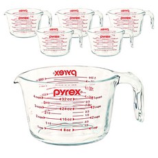파이렉스 내열강화유리 계량컵, 투명, 1L, 6개
