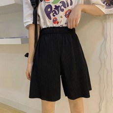 여성 밴딩 반바지 루즈핏 플리츠 와이드 여름