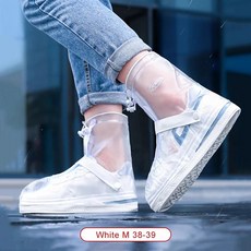 방수 장화 커버 실내 야외 비 오는 미끄럼 방지 보호대 신발, 없음, 7) White M 38-39