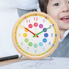 무소음 우드프레임 어린이 학습시계 탁상시계 인테리어 벽시계 단일
