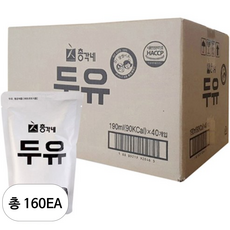 총각네 검은콩 두유, 190ml, 160개