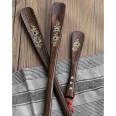 착화 도와주는 곡선형 디자인 통원목 구두헤라 고급형, 1개, 흑단자개구두주걱55cm