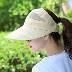 한수위 여성 썬캡 햇빛 가리개 돌돌이 챙넓은 사파리 모자
