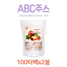 abc주스 티백 차 에이비씨주스 ABC쥬스 국산 100% 말린 비트 사과 당근 뿌리 즙 비트껍질 사과차 비트차 착즙 분말 재료 몸신 비율 에비씨 대용량 효능, 200개, 100티백, 150g