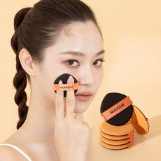 누디크 쫀쫀 밀착 루비셀 물방울 퍼프 쉬어 글로우 팩트 퍼프 (2매입), 1개, 블랙