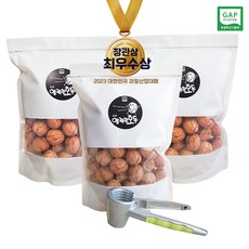 [봉화 알꽉찬호두] 햇호두 대 3kg 국산 신령호두 알호두 (호두망치 덤), 3개, 단품