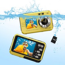 Lecran 4K IP68 4800 3cm +64g 방수 디지털 카메라 만 화소 디지털 카메라 오토 포커스 매크로 사진 완전 방수 카메라, 1개