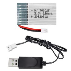 올칩 3.7V 220mAh 드론배터리 1개 USB충전기 세트 RC완구 과학상자 로봇 호환, (H36) 220mah1개+USB충전기1개