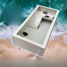 거북 밸브형 수조 배수구 어항 사육 상자 플라스틱 욕조, 화이트 80cmX40cm