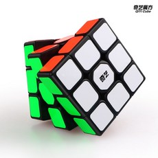 QiYi 세일링 W 3x3x3 스피드 매직 네오 루빅스 큐브 블랙 프로 페셔널 3x3 큐브 퍼즐 교육 완구 선물 3x3|Magic Cubes|, 1개, Black, 단일