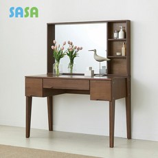사사가구 시에라 고무나무원목 1200 서랍형 수납거울 화장대, 월넛