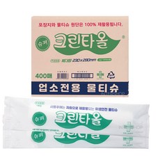 슈퍼크린타올 물티슈 낱개포장형, 400개, 1개입