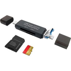 SD/Micro SD 메모리 카드 리더 BolterClamp USB C SD/TF 카드 리더 PC 노트북 맥북 스마트폰과 호환되는 Micro-USB OTG 카드 리더, SD/Micro SD 메모리 카드 리더, BolterC, 1개