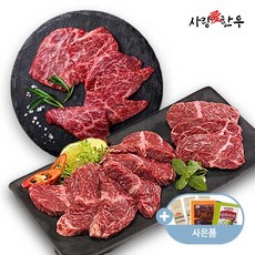 사랑애한우 미국산 소고기 고급 특수부위 세트 총 1.0kg(토시살 400g+살치살 400g+이베리코 200g+사은품증정) 탑초이스 냉장 수입 소특수부위 구이세트 캠핑 바베큐 모듬