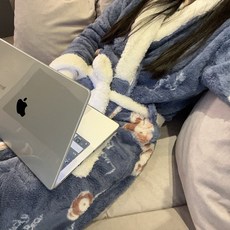미코허그 겨울 극세사 수면 로브 목욕 샤워 가운, 럭키베어_Free, 1개