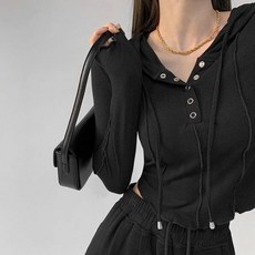 Deeptown 여성용 긴팔 후드 스웻셔츠 한국 패션 캐주얼 시크 빈티지 슬림 풀오버 크롭탑 Y2k 스트리트웨어