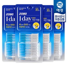 [애경] 2080 원데이 치간 칫솔 실리콘SSS 30개입 x4개, 4개