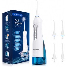 4가지 젯 팁 3모드 IPX7 방수 300ML 워터 탱크 여행 및 가정용: 미용으로 치아브라스케어를 위한 항선 워터 플로서 프로페셔널, 1